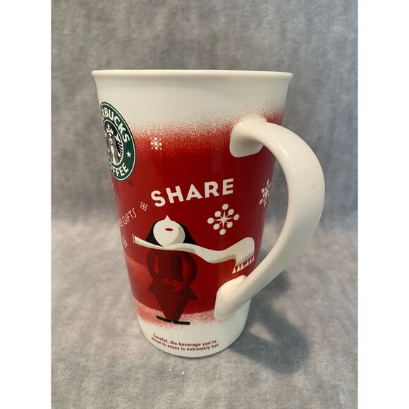 2010 Starbucks Coffee Tall Mug Cup Christmas 5-3/4" Bone China - Picture 7 of 8